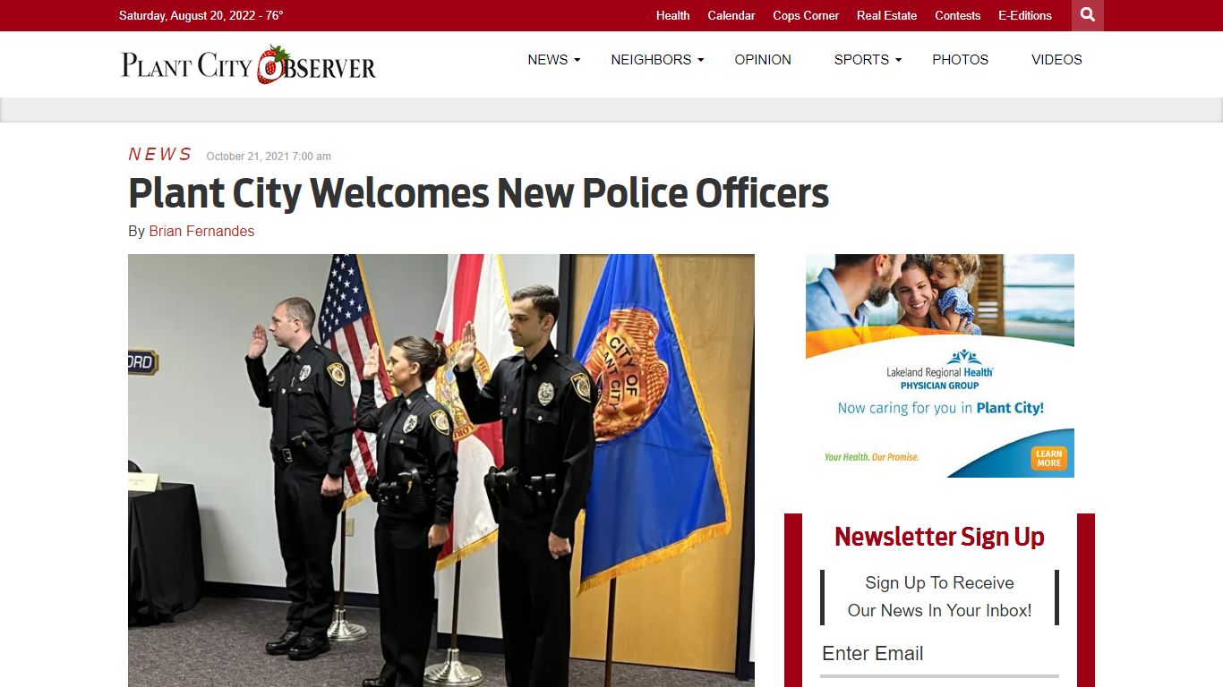 Plant City Welcomes New Police Officers | Plant City Observer