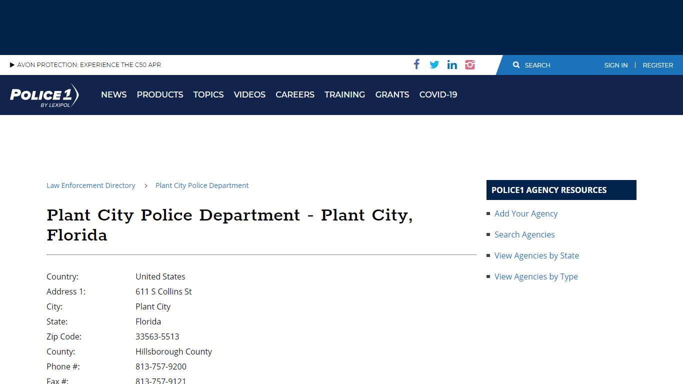 Plant City Police Department - Plant City, Florida